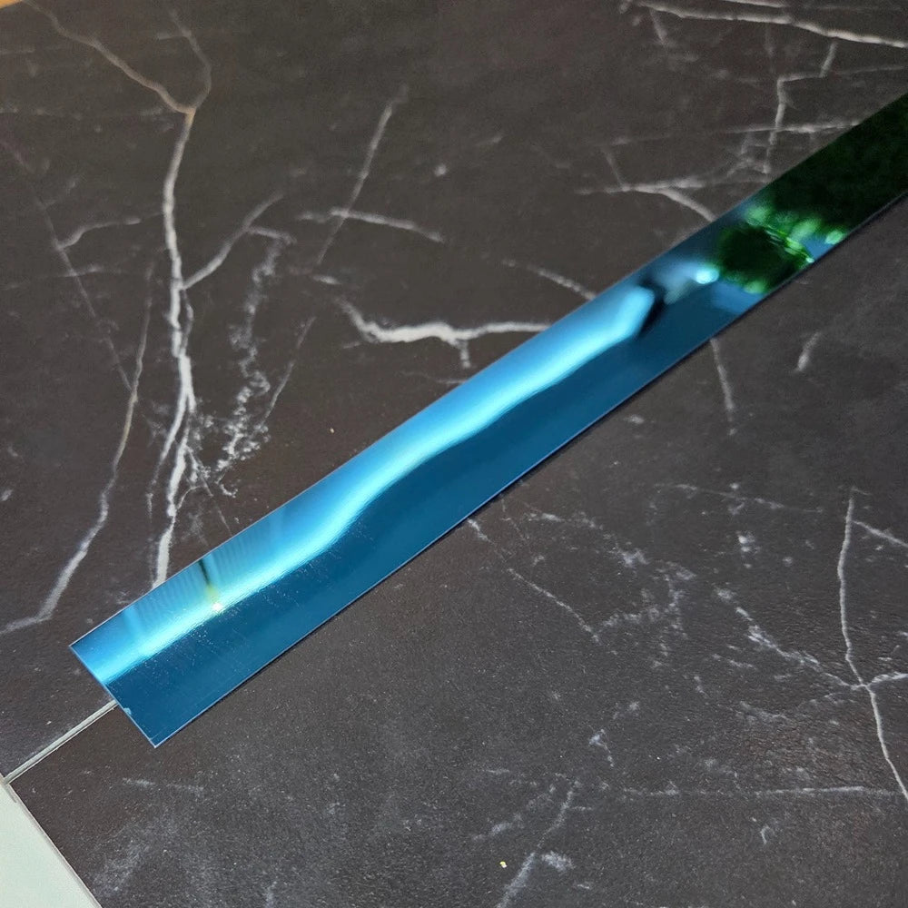 Platbanda albastru lucios, 30x2700x0.6 mm, inox, profil decorativ