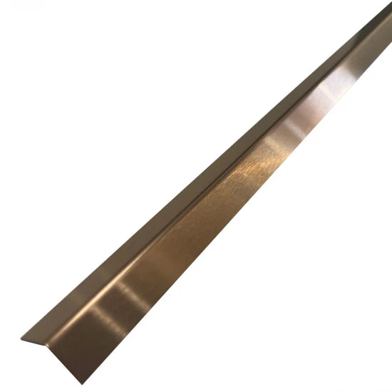 Profil de Colț L din Inox cu Finisaj Cupru Brushed, 15x15x2700 mm