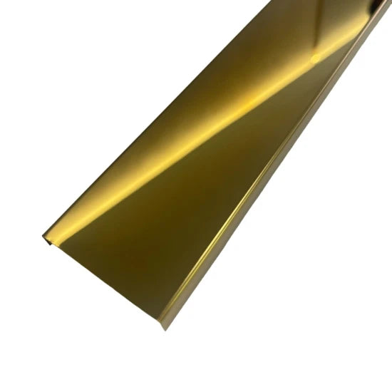 Profil inox tip U mobilier și ceramice 50 x 9 mm finisaj auriu lucios