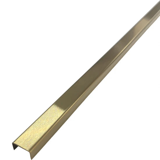 Profil U otel inoxidabil, auriu BRUSH, 15x9x2700 mm, grosime 0.6 mm