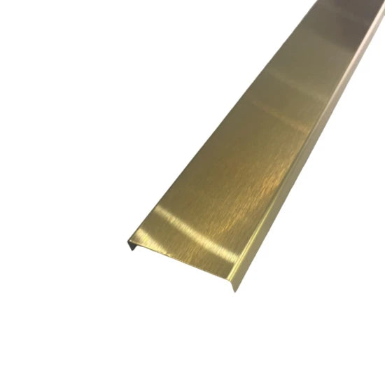 Profil inox tip U mobilier si ceramice 50 x 9 mm finisaj auriu periat