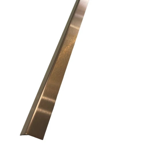 Profil de Colț L din Inox cu Finisaj Cupru Brushed, 15x15x2700 mm
