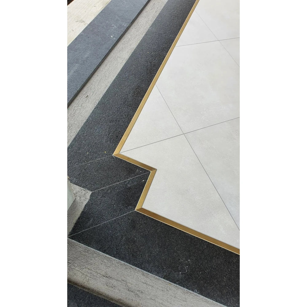 Profil tip U inox auriu periat / mat 20 x 9 x 2700 mm - brau faianta