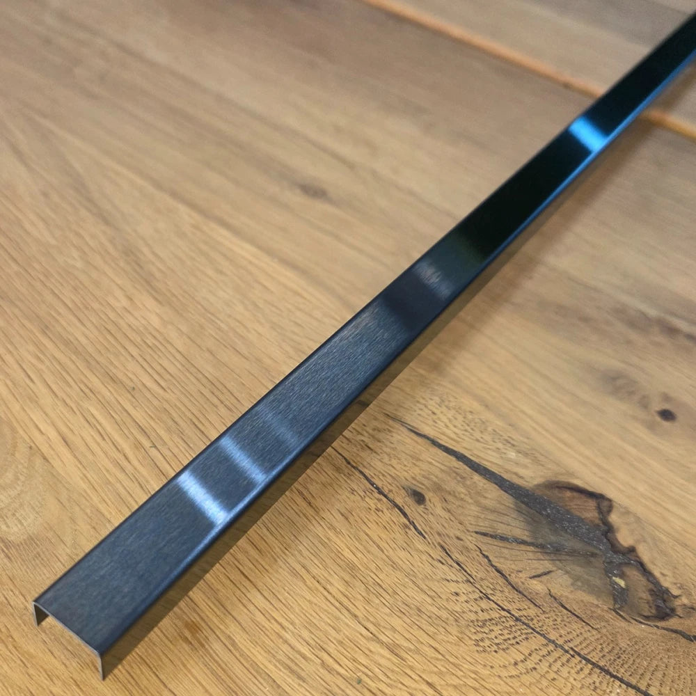 Profil decorativ U inox 15 x 9 x 2700 mm negru mat