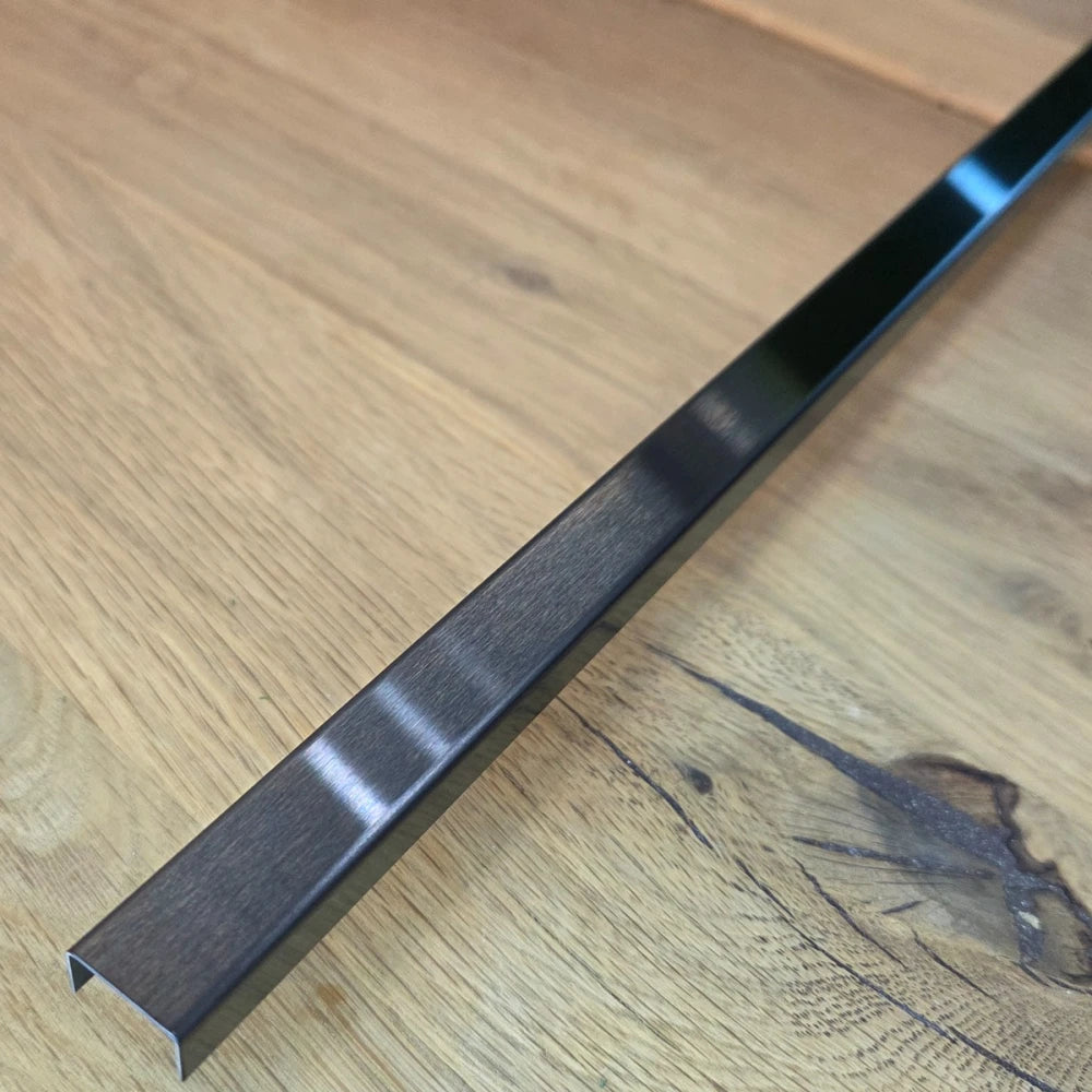 Profil decorativ U inox 15 x 9 x 2700 mm negru mat