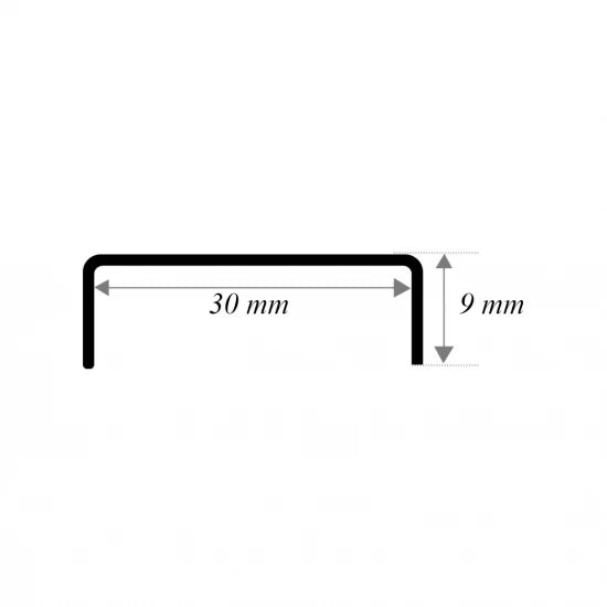 PROFIL inox U 9x30x9 x 2700 mm (grosime 0.6 mm) auriu lucios