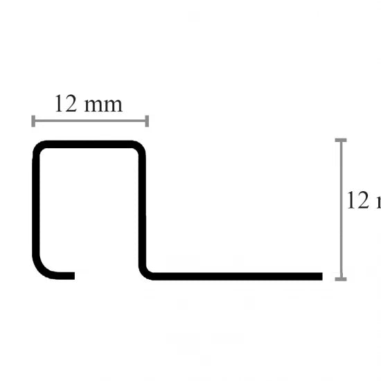 Profil de colț exterior pătrat din inox Auriu Brushed, 12x0.6x2700 mm