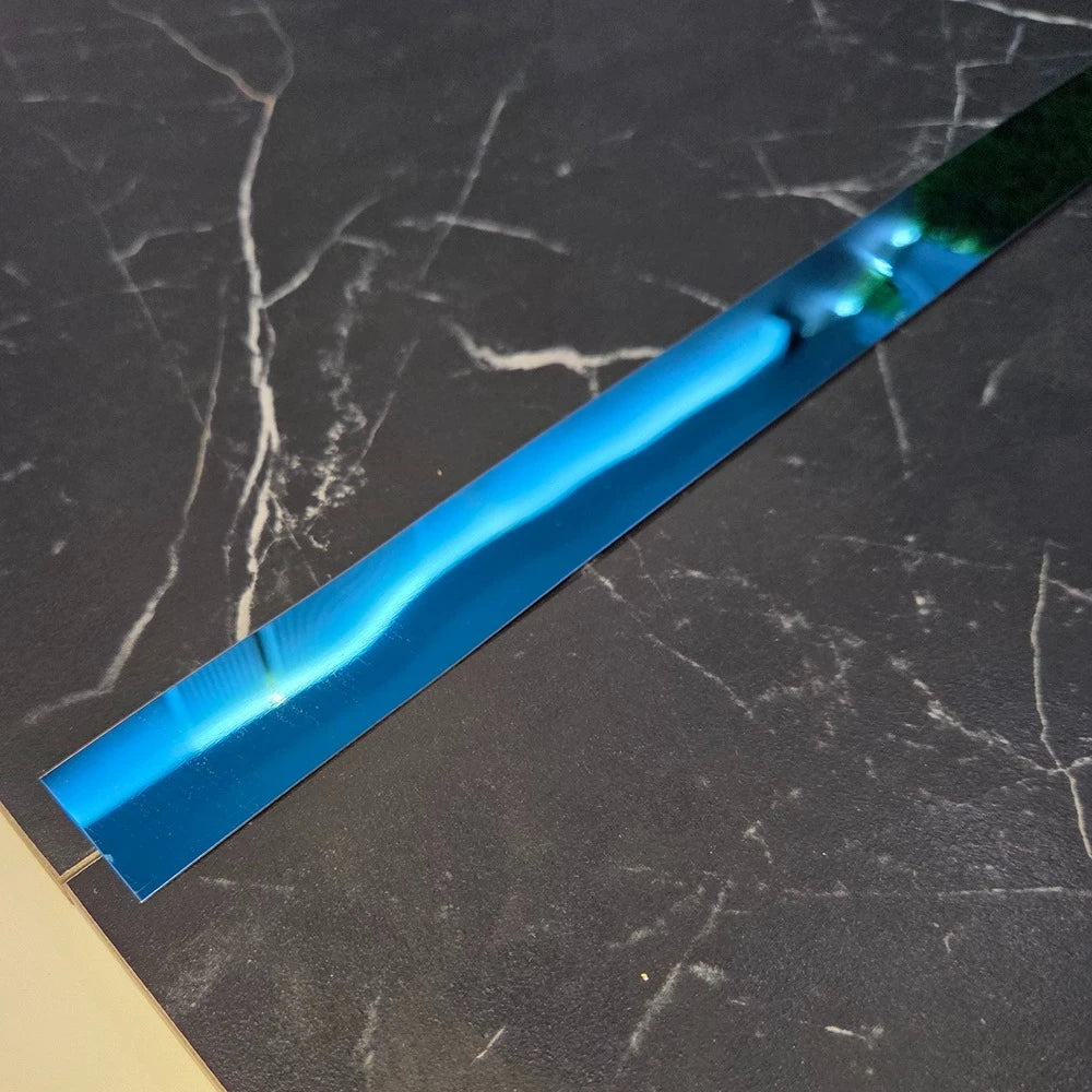 Platbanda albastru lucios, 30x2700x0.6 mm, inox, profil decorativ