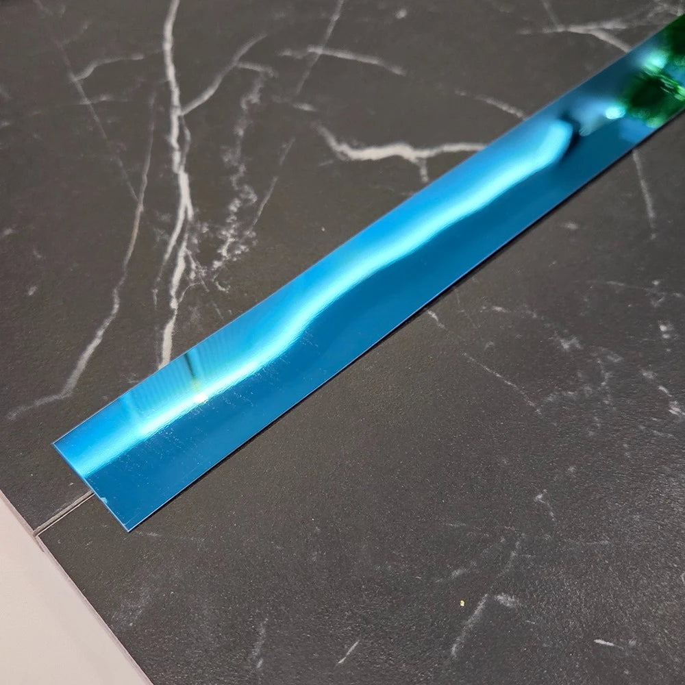 Platbanda albastru lucios, 15x2700x0.6 mm, inox, profil decorativ