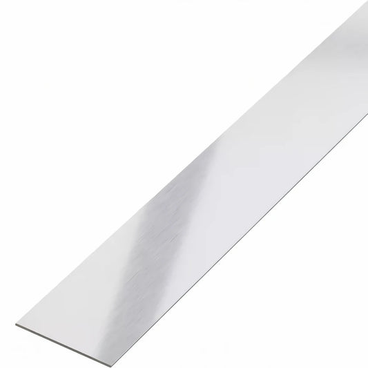 Platbanda inox crom periat 30 mm x 2700 mm x 0.6 mm, profil decorativ