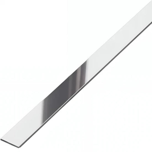 Platbanda crom lucios, 10x2700x0.6 mm, inox, profil decorativ