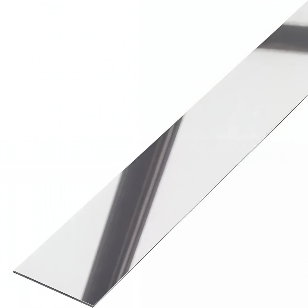 Platbanda inox crom lucios 30 mm x 2700 mm x 0.6 mm, profil decorativ