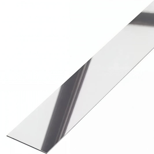 Platbanda inox crom lucios 30 mm x 2700 mm x 0.6 mm, profil decorativ