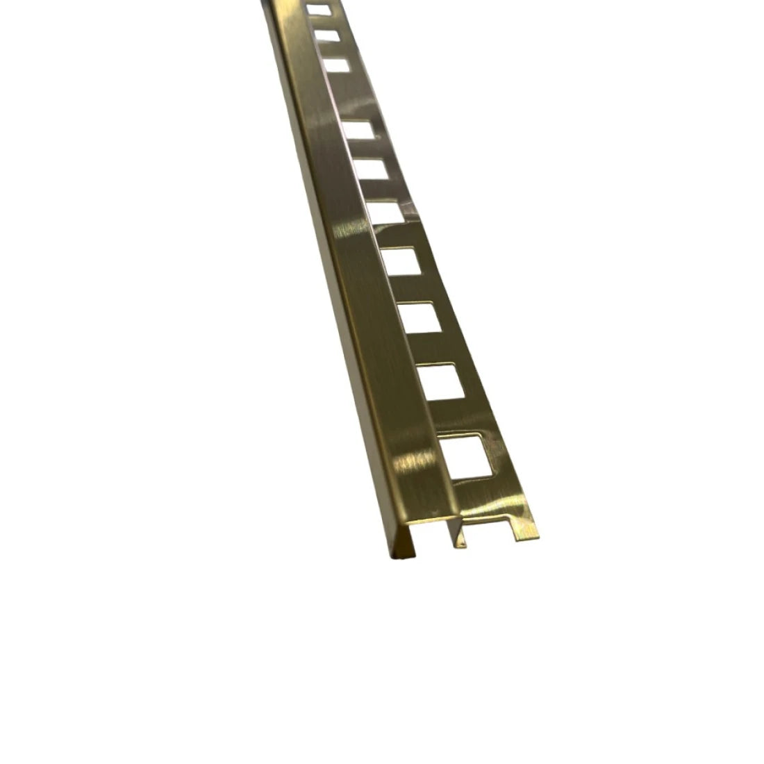 Profil colt exterior patrat 12 x 12 mm gresie si faianta auriu brush