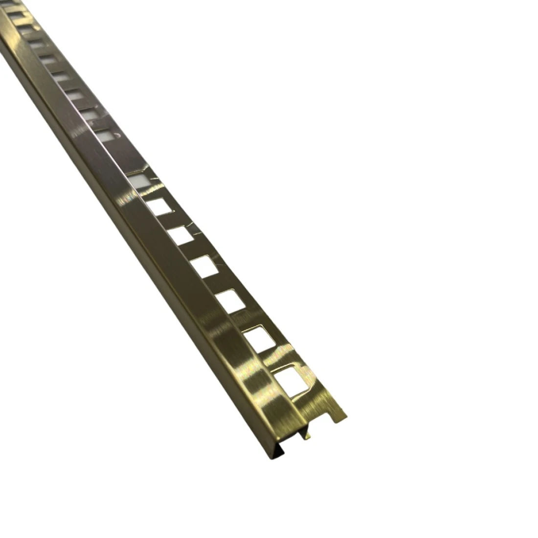 Profil colt exterior patrat 12 x 12 mm gresie si faianta auriu brush