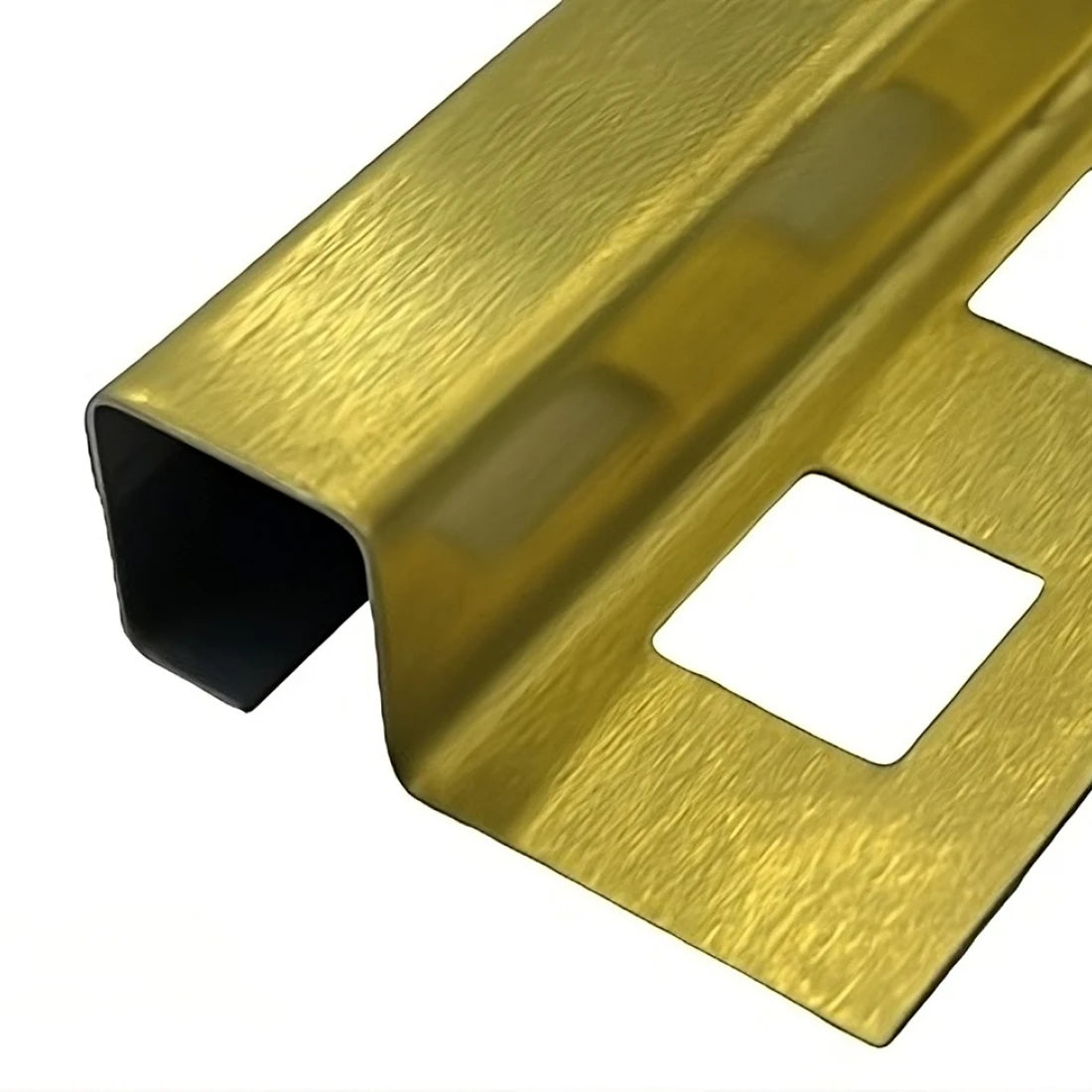 Profil colt exterior patrat 12 x 12 mm gresie si faianta auriu brush