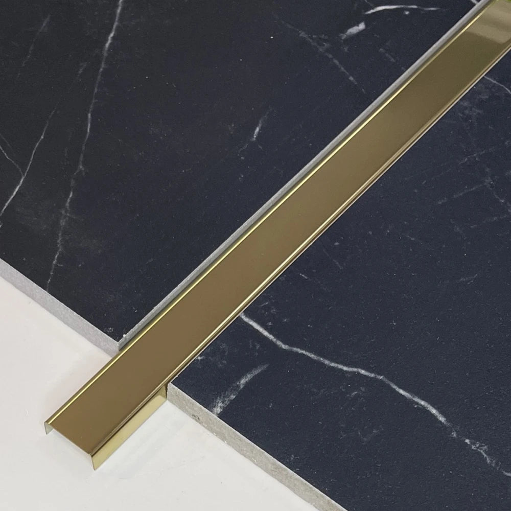 Profil U decorativ, inox, auriu lucios 20x9x2700 mm