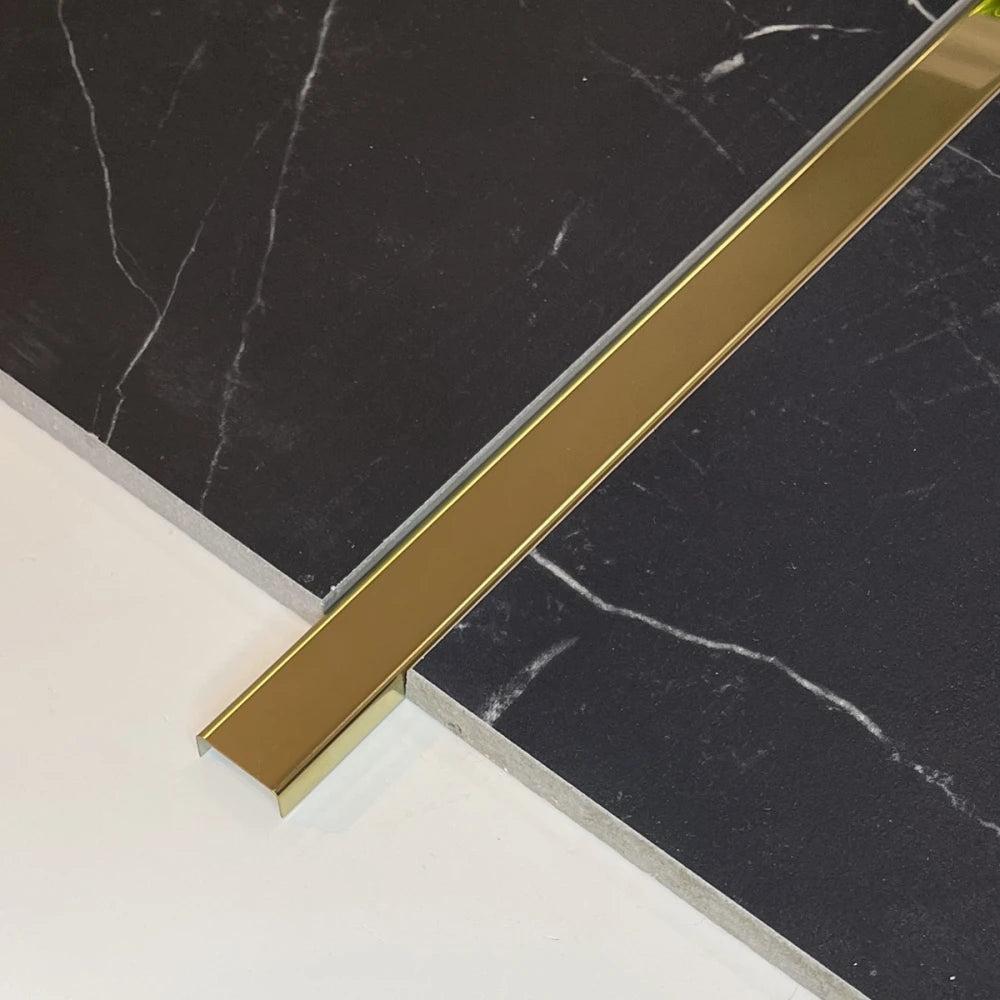 Profil U decorativ, inox, auriu lucios 20x9x2700 mm