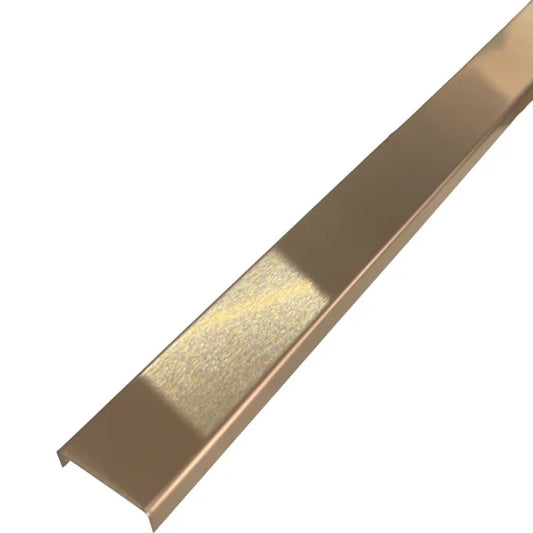 Profil U Decorativ Inox Cupru Brushed - 2,7m Lungime, 9mm Înălțime, 30mm Lățime
