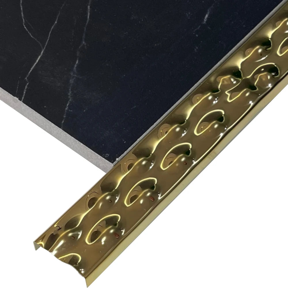 Profil U, inox, auriu oglinda embosat 30x9x2700 mm