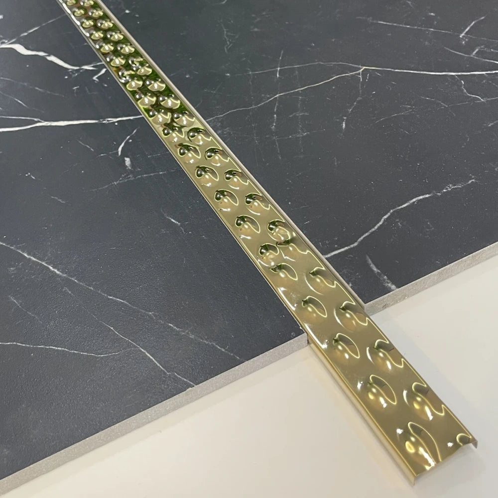 Profil U, inox, auriu oglinda embosat 30x9x2700 mm