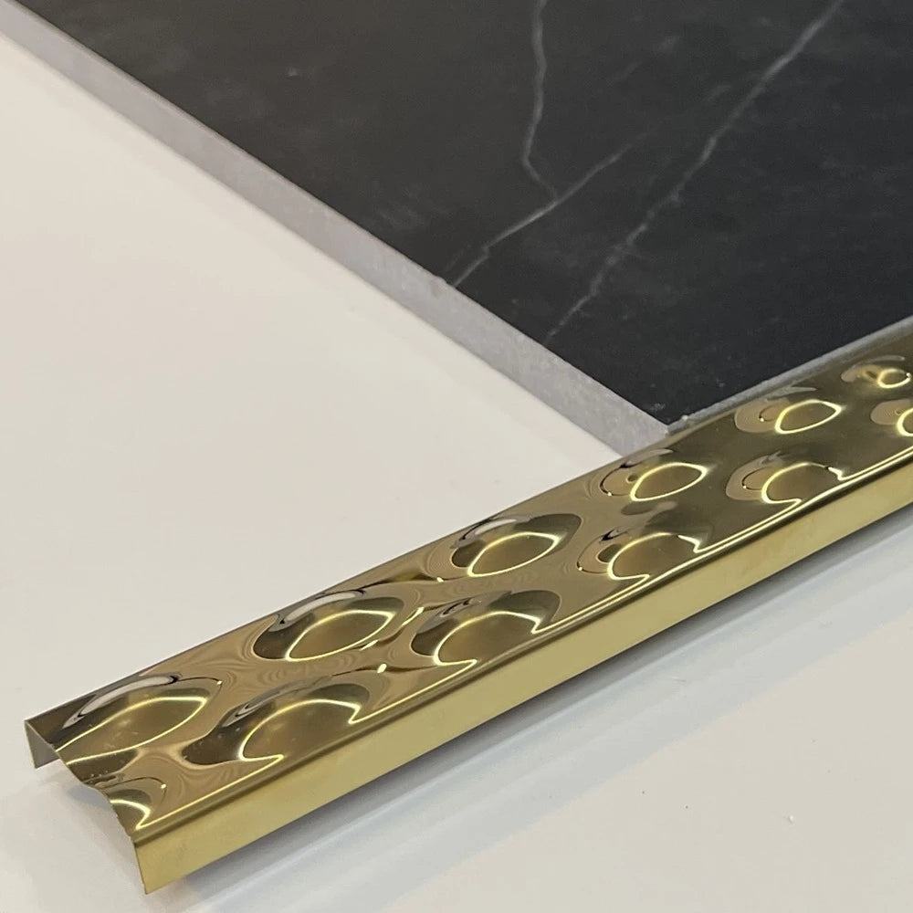 Profil U, inox, auriu oglinda embosat 30x9x2700 mm