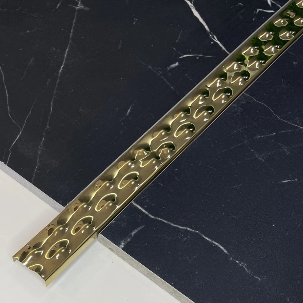 Profil U, inox, auriu oglinda embosat 30x9x2700 mm