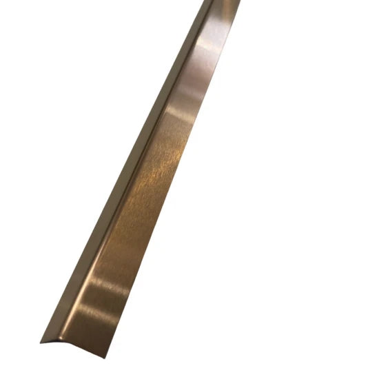 Profil de Colț L din Inox cu Finisaj Cupru Brushed, 15x15x2700 mm