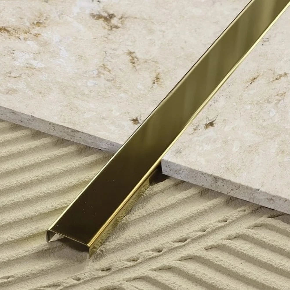 Profil U decorativ, inox, auriu lucios 20x9x2700 mm