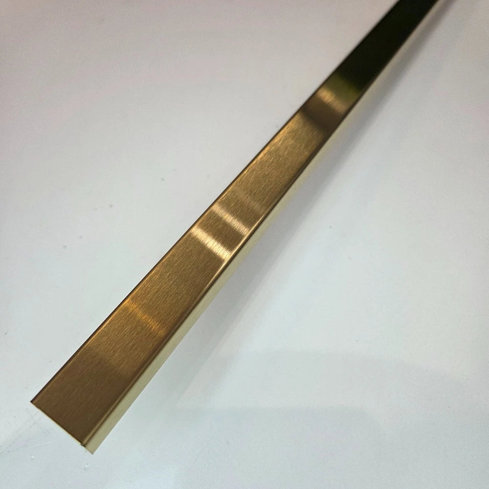 Profil tip U inox auriu periat / mat 20 x 9 x 2700 mm - brau faianta