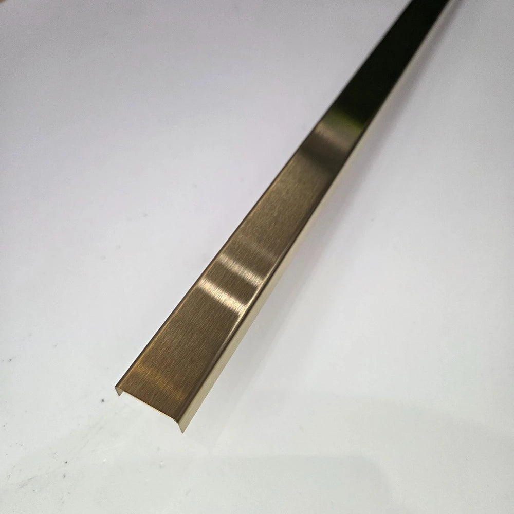 Profil tip U inox auriu periat / mat 20 x 9 x 2700 mm - brau faianta