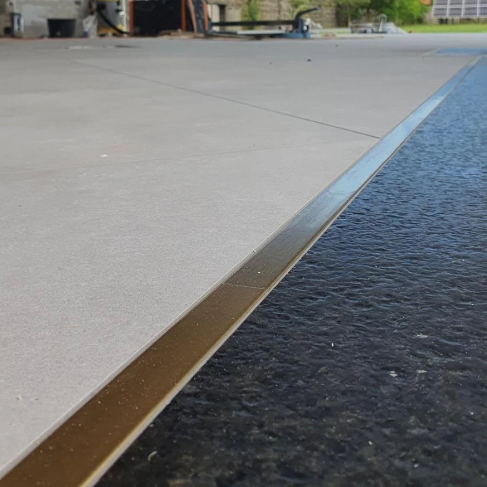 Profil tip U inox auriu periat / mat 20 x 9 x 2700 mm - brau faianta