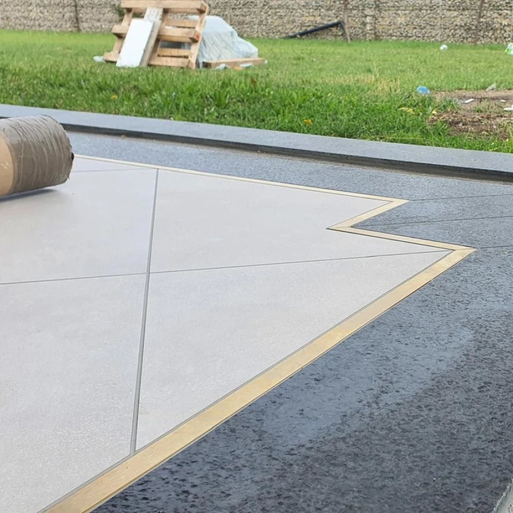 Profil tip U inox auriu periat / mat 20 x 9 x 2700 mm - brau faianta