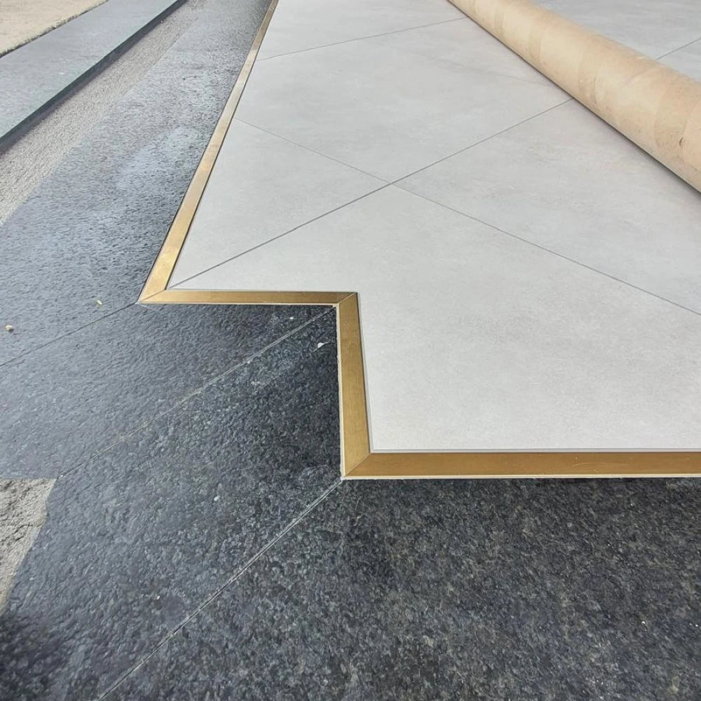 Profil tip U inox auriu periat / mat 20 x 9 x 2700 mm - brau faianta